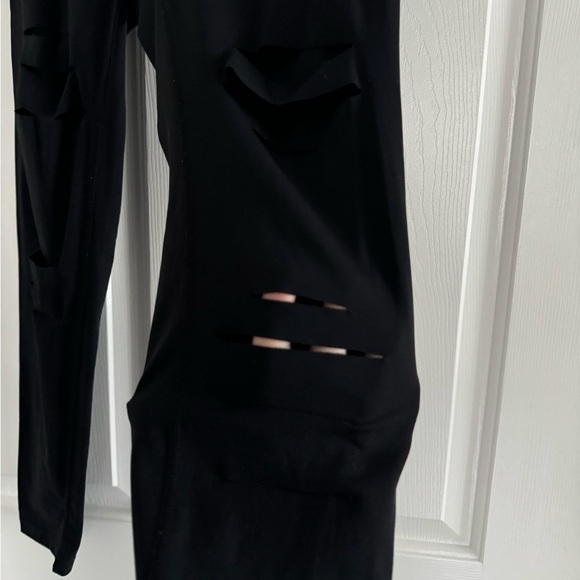 Zyia Slashed Luxe Hi-waist Black Leggings Like New - Picture 2 of 3